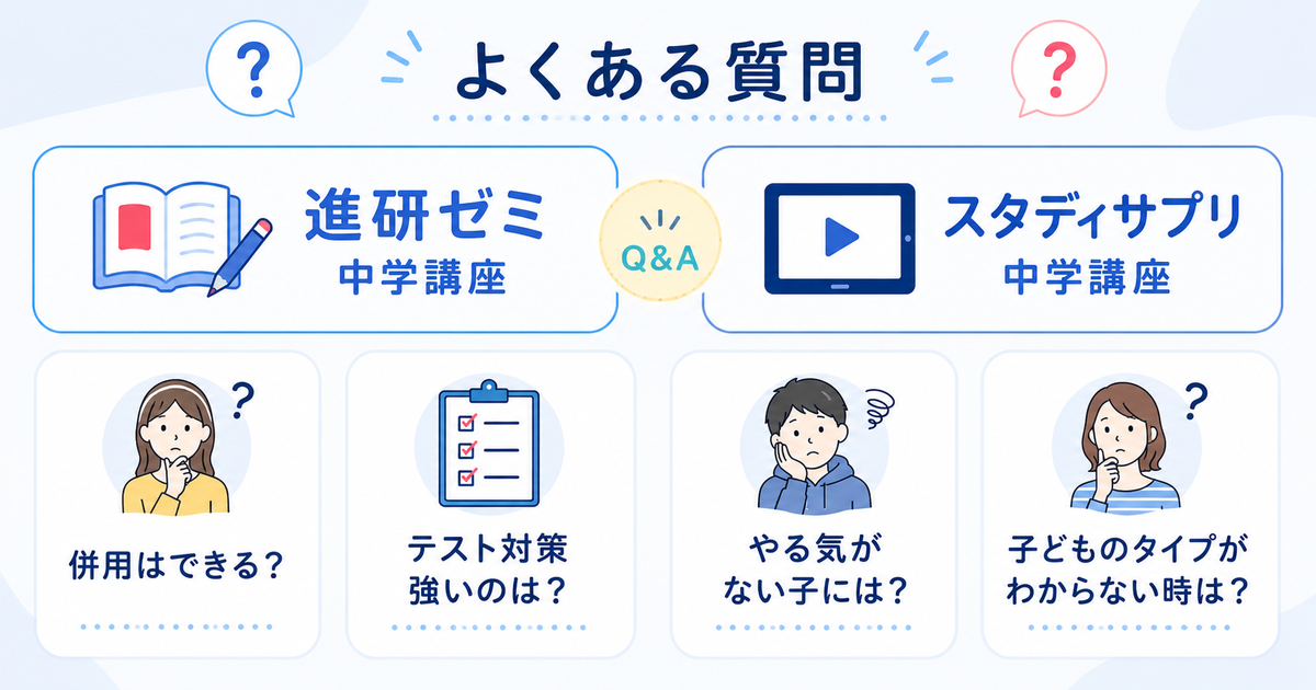 進研ゼミとスタディサプリに関するよくある質問まとめ