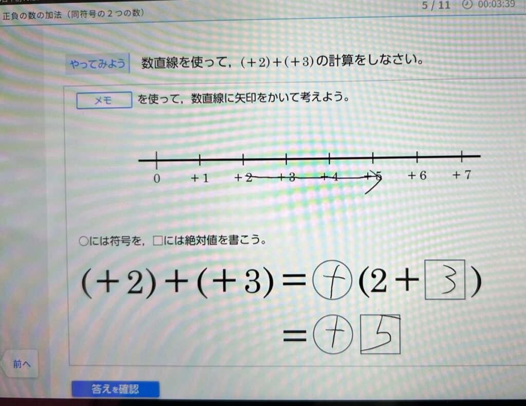 進研ゼミ中学講座 数学の講義動画(数直線を使った加法の計算)