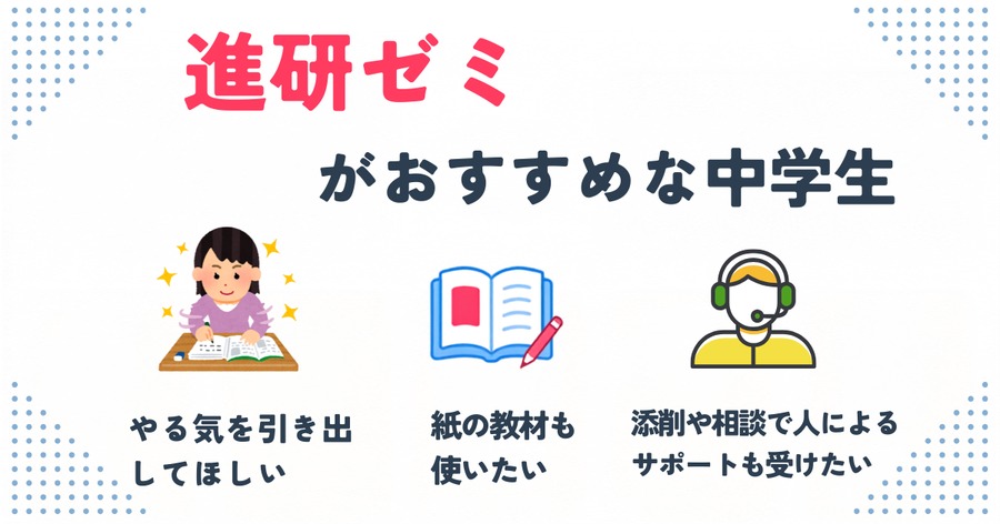 進研ゼミがおすすめな中学生の3つの特徴